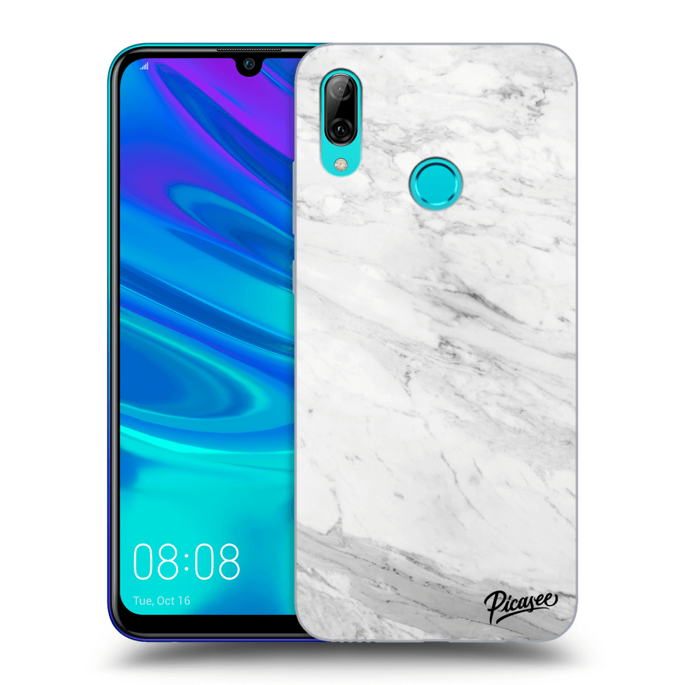 Picasee átlátszó szilikon tok az alábbi mobiltelefonokra Huawei P Smart 2019 - White marble
