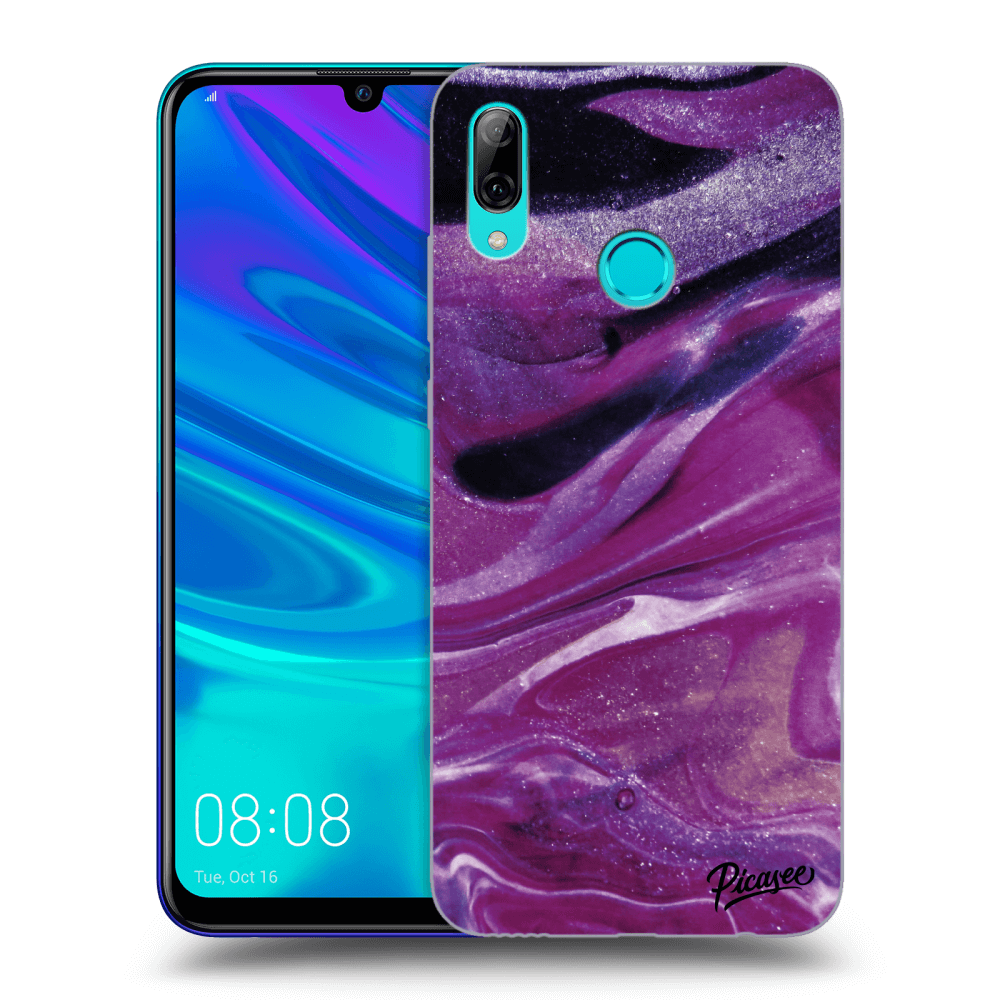 Picasee átlátszó szilikon tok az alábbi mobiltelefonokra Huawei P Smart 2019 - Purple glitter