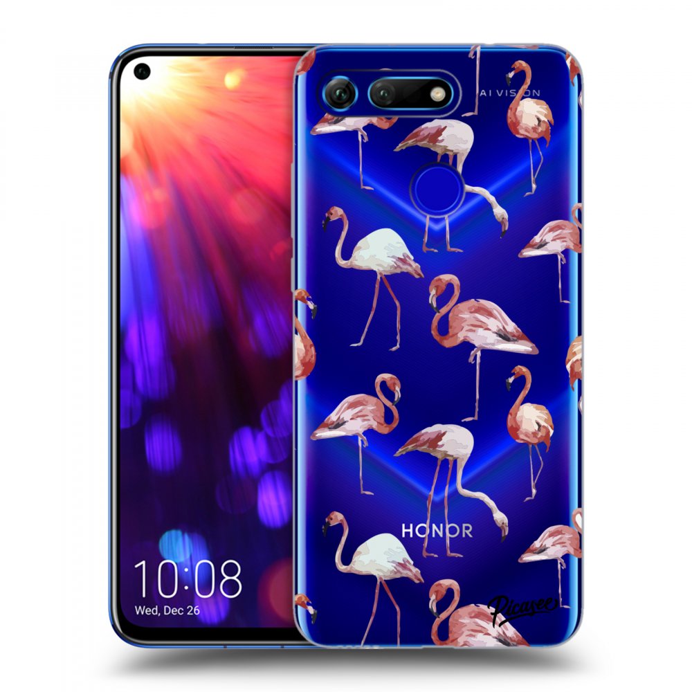 Picasee átlátszó szilikon tok az alábbi mobiltelefonokra Honor View 20 - Flamingos