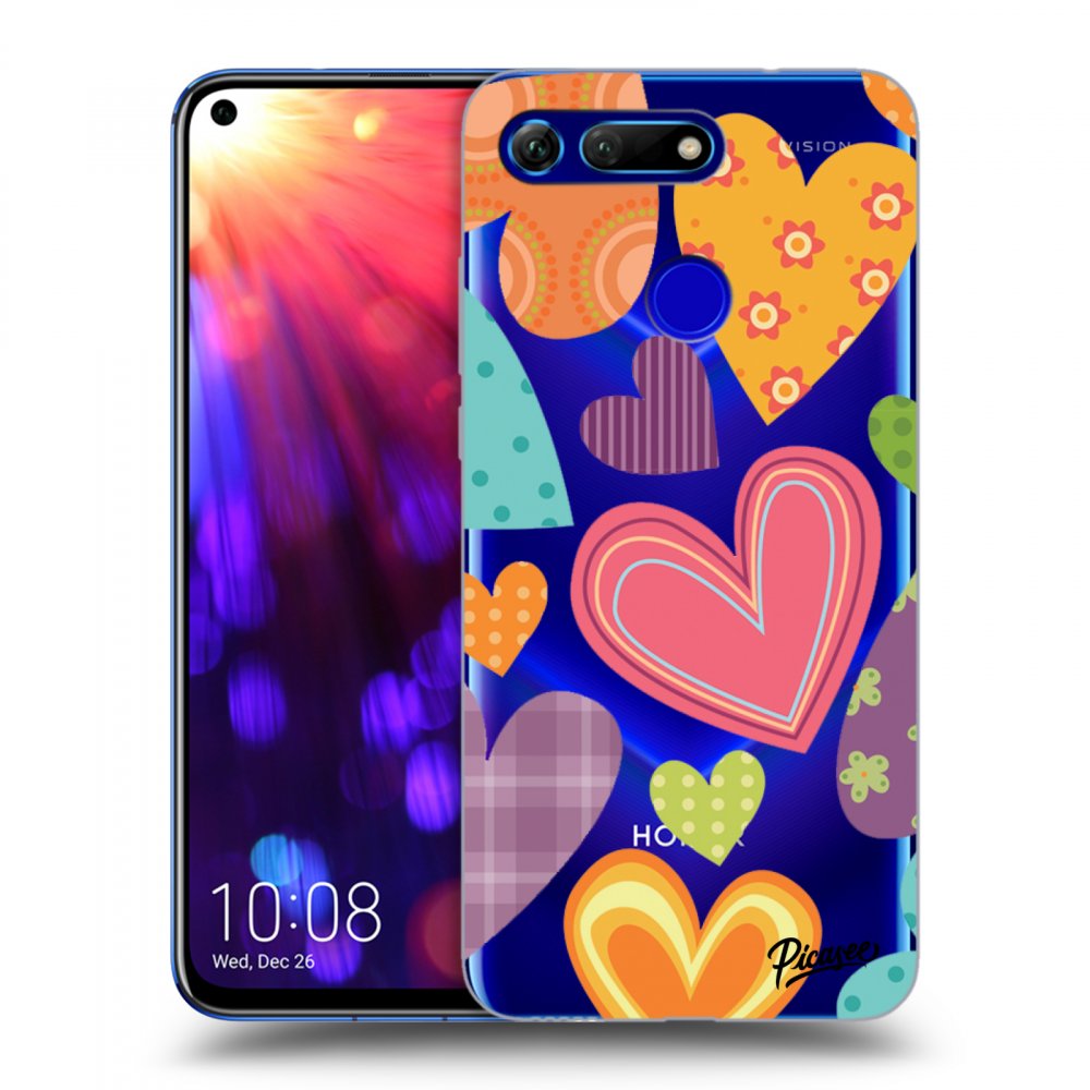 Picasee átlátszó szilikon tok az alábbi mobiltelefonokra Honor View 20 - Colored heart