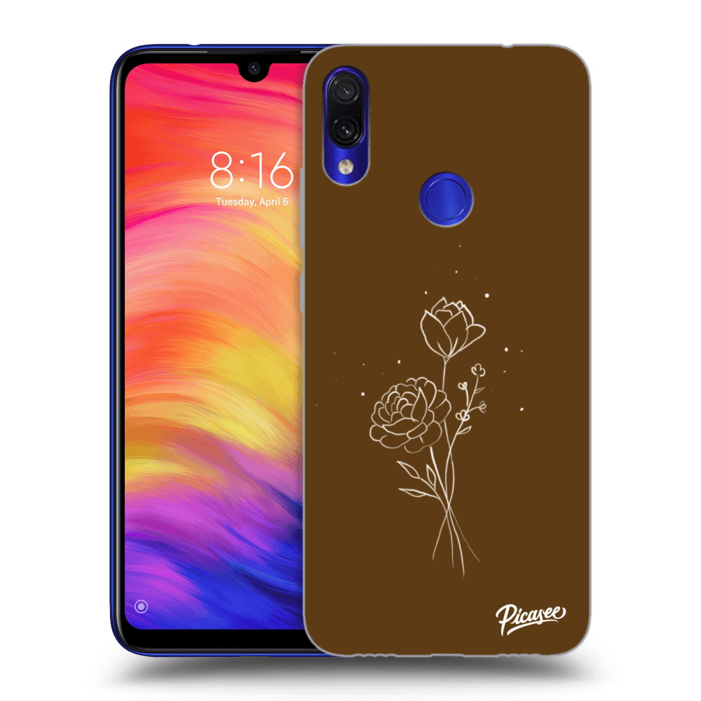 Picasee ULTIMATE CASE Xiaomi Redmi Note 7 - készülékre - Brown flowers