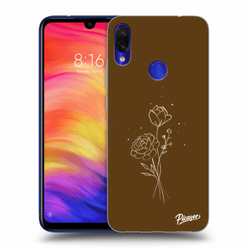 Szilikon tok erre a típusra Xiaomi Redmi Note 7 - Brown flowers