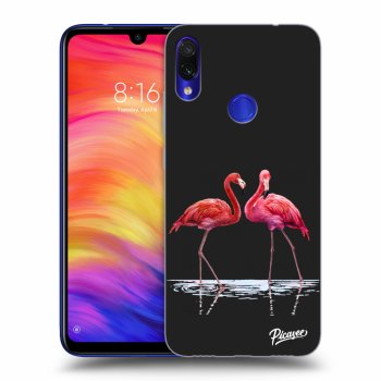 Picasee fekete szilikon tok az alábbi mobiltelefonokra Xiaomi Redmi Note 7 - Flamingos couple