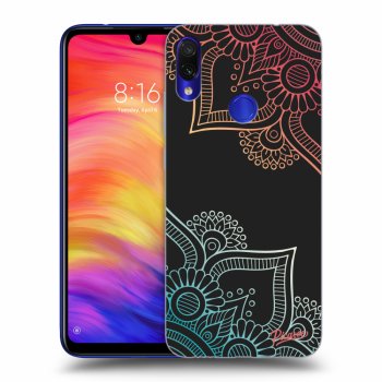 Picasee fekete szilikon tok az alábbi mobiltelefonokra Xiaomi Redmi Note 7 - Flowers pattern