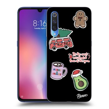 Picasee fekete szilikon tok az alábbi mobiltelefonokra Xiaomi Mi 9 - Christmas Stickers