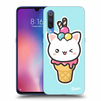 Picasee fekete szilikon tok az alábbi mobiltelefonokra Xiaomi Mi 9 - Ice Cream Cat