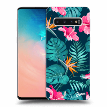 Szilikon tok erre a típusra Samsung Galaxy S10 G973 - Pink Monstera