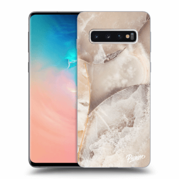 Szilikon tok erre a típusra Samsung Galaxy S10 G973 - Cream marble