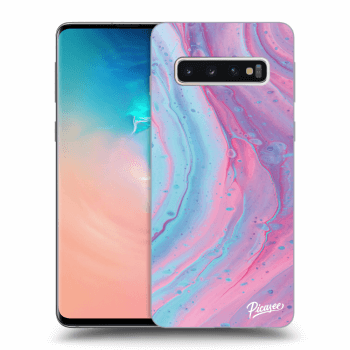 Szilikon tok erre a típusra Samsung Galaxy S10 G973 - Pink liquid