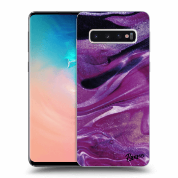 Szilikon tok erre a típusra Samsung Galaxy S10 G973 - Purple glitter