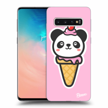 Picasee átlátszó szilikon tok az alábbi mobiltelefonokra Samsung Galaxy S10 G973 - Ice Cream Panda