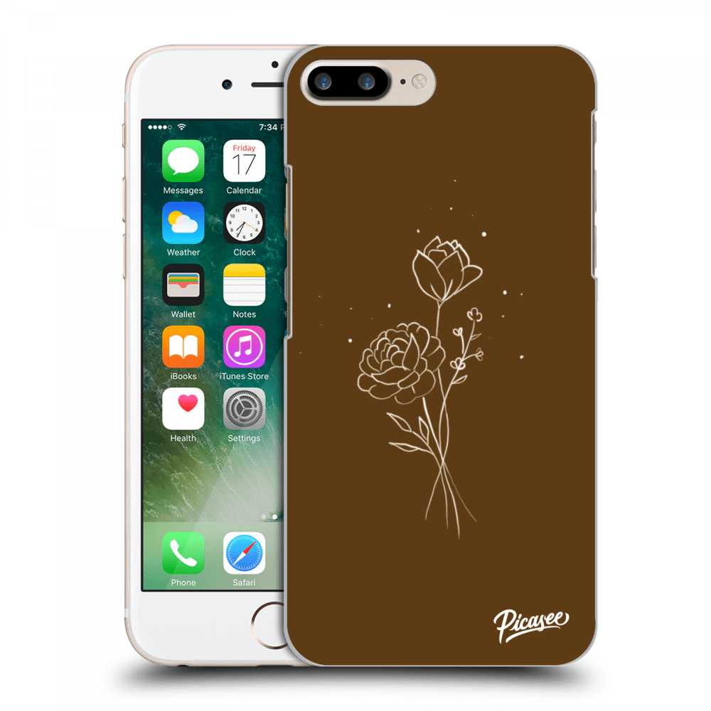 Picasee átlátszó szilikon tok az alábbi mobiltelefonokra Apple iPhone 8 Plus - Brown flowers