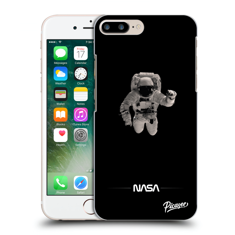 Picasee fekete szilikon tok az alábbi mobiltelefonokra Apple iPhone 8 Plus - Astronaut Minimal