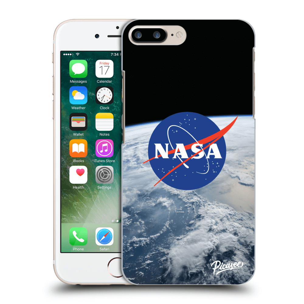 Picasee fekete szilikon tok az alábbi mobiltelefonokra Apple iPhone 8 Plus - Nasa Earth