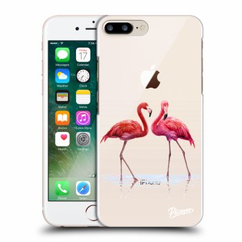 Picasee átlátszó szilikon tok az alábbi mobiltelefonokra Apple iPhone 8 Plus - Flamingos couple