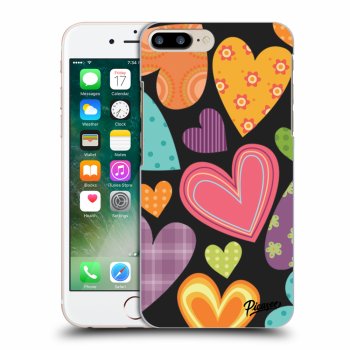 Picasee fekete szilikon tok az alábbi mobiltelefonokra Apple iPhone 8 Plus - Colored heart