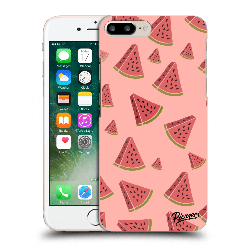 Picasee fekete szilikon tok az alábbi mobiltelefonokra Apple iPhone 8 Plus - Watermelon