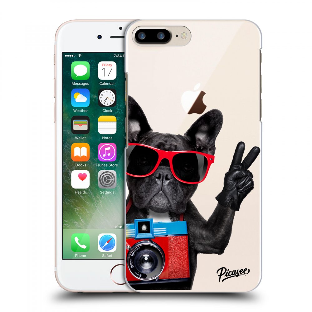 Picasee átlátszó szilikon tok az alábbi mobiltelefonokra Apple iPhone 8 Plus - French Bulldog