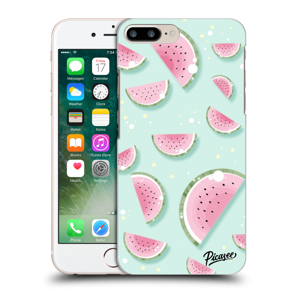 Picasee fekete szilikon tok az alábbi mobiltelefonokra Apple iPhone 8 Plus - Watermelon 2