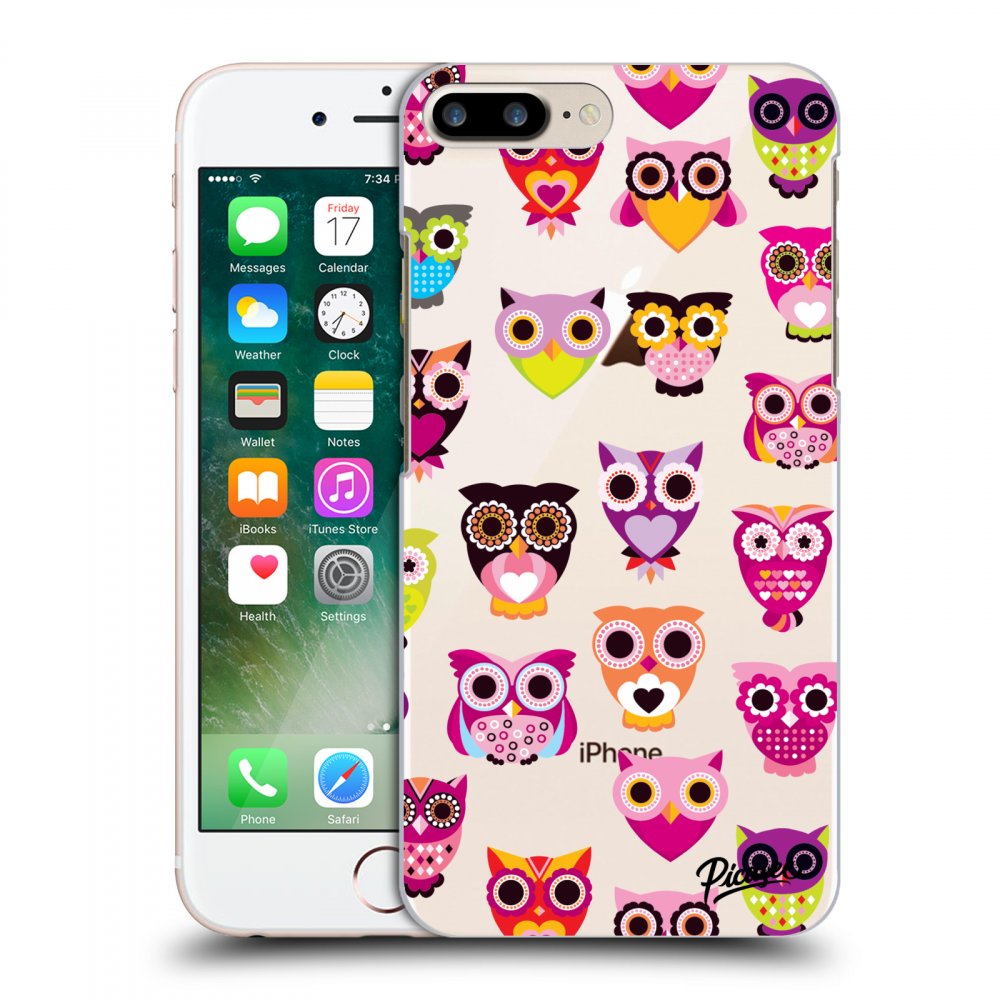 Picasee átlátszó szilikon tok az alábbi mobiltelefonokra Apple iPhone 8 Plus - Owls
