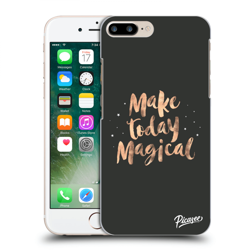 Picasee fekete szilikon tok az alábbi mobiltelefonokra Apple iPhone 8 Plus - Make today Magical