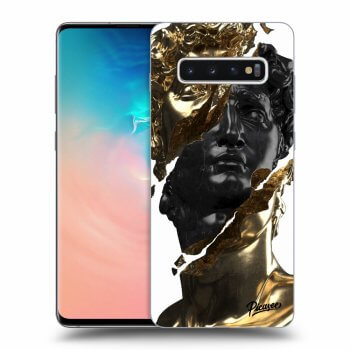 Szilikon tok erre a típusra Samsung Galaxy S10 Plus G975 - Gold - Black