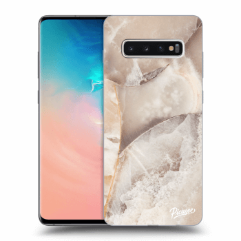 Szilikon tok erre a típusra Samsung Galaxy S10 Plus G975 - Cream marble