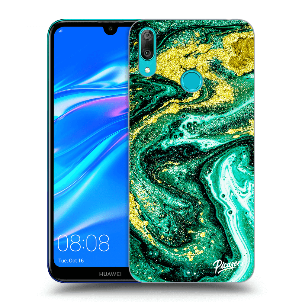 Picasee fekete szilikon tok az alábbi mobiltelefonokra Huawei Y7 2019 - Green Gold