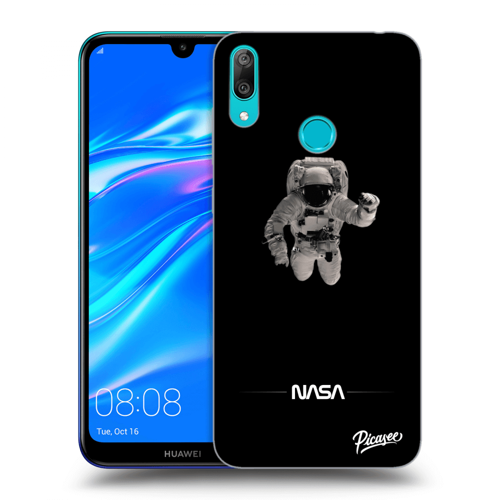 Picasee átlátszó szilikon tok az alábbi mobiltelefonokra Huawei Y7 2019 - Astronaut Minimal