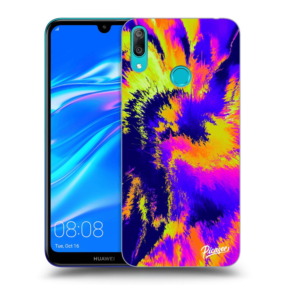 Picasee fekete szilikon tok az alábbi mobiltelefonokra Huawei Y7 2019 - Burn