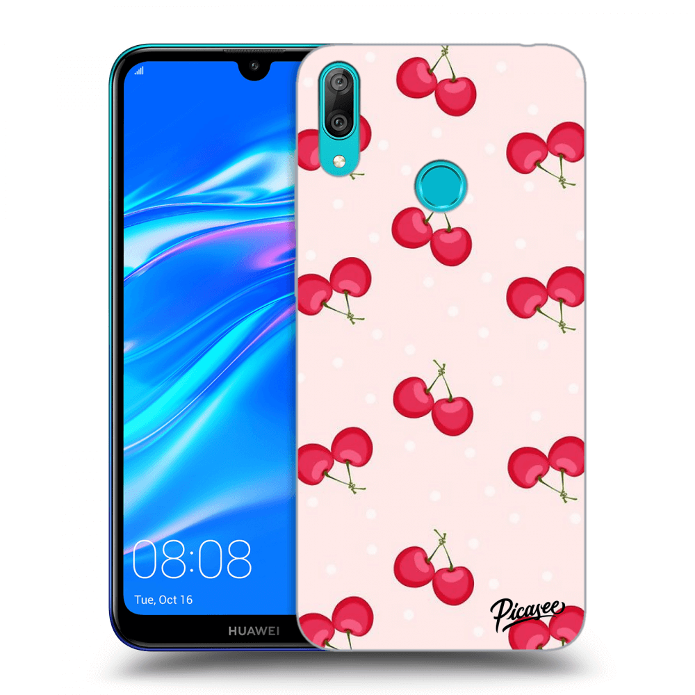 Picasee fekete szilikon tok az alábbi mobiltelefonokra Huawei Y7 2019 - Cherries