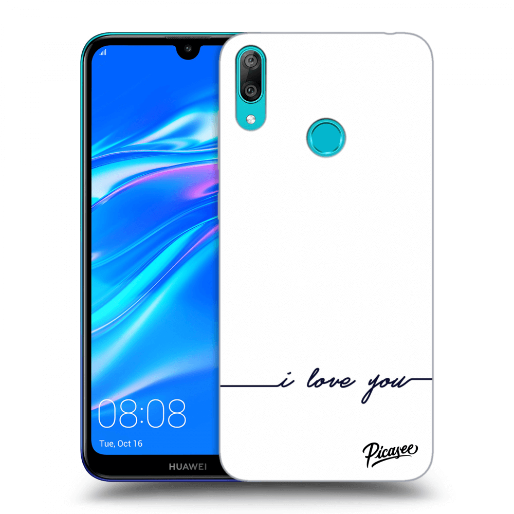 Picasee átlátszó szilikon tok az alábbi mobiltelefonokra Huawei Y7 2019 - I love you