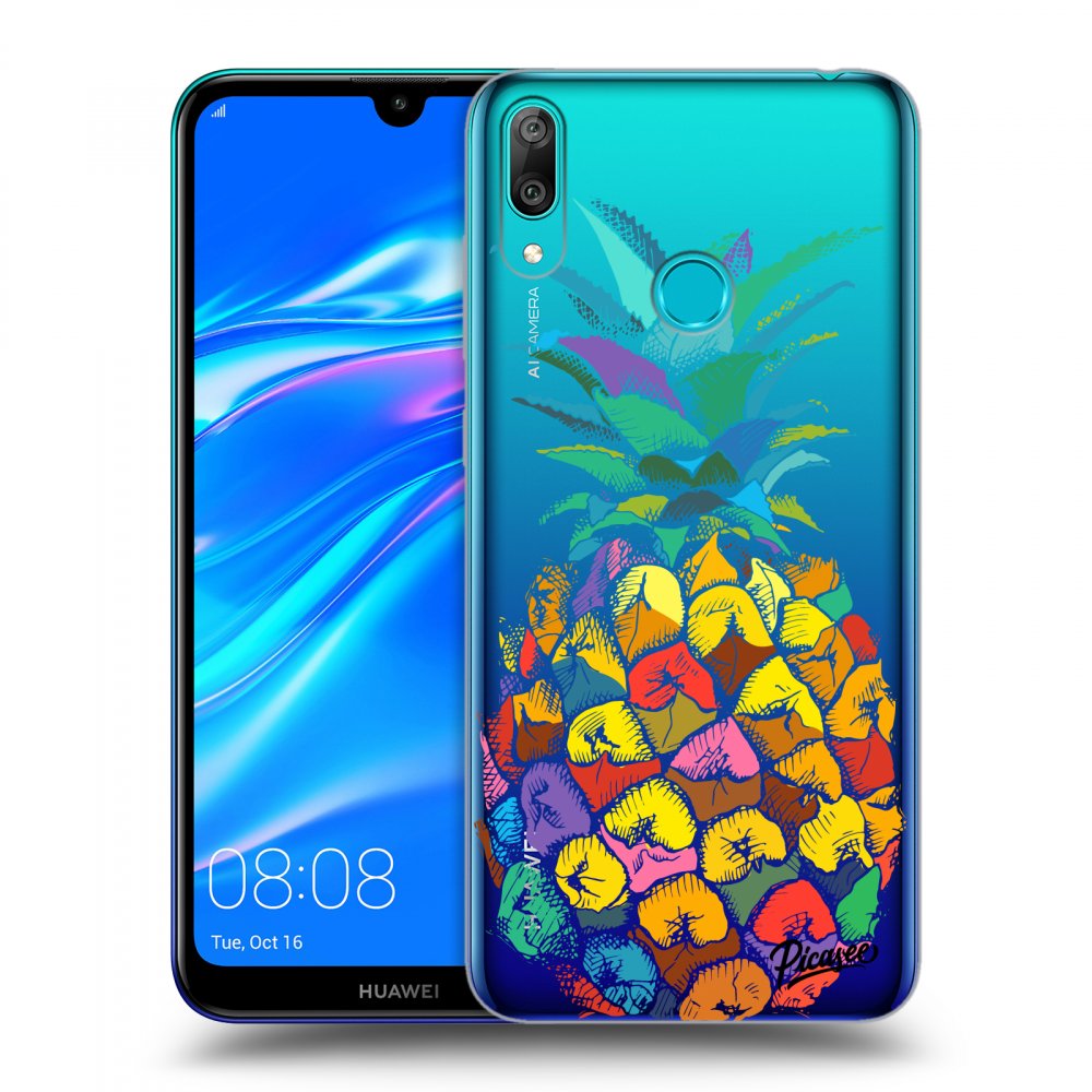 Picasee átlátszó szilikon tok az alábbi mobiltelefonokra Huawei Y7 2019 - Pineapple