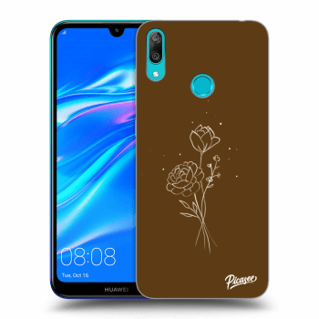 Szilikon tok erre a típusra Huawei Y7 2019 - Brown flowers
