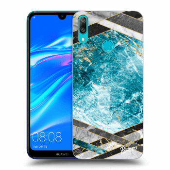 Szilikon tok erre a típusra Huawei Y7 2019 - Blue geometry