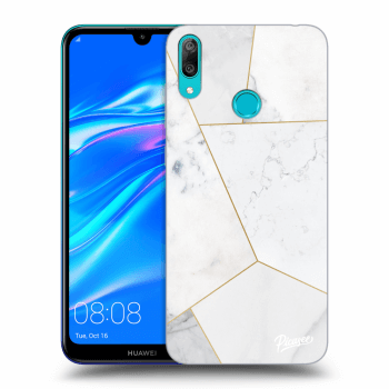 Szilikon tok erre a típusra Huawei Y7 2019 - White tile