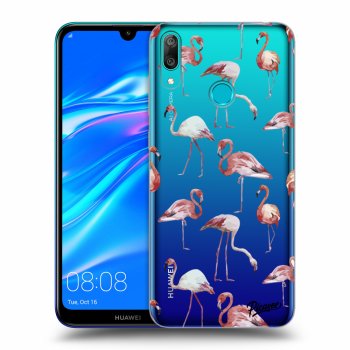 Picasee átlátszó szilikon tok az alábbi mobiltelefonokra Huawei Y7 2019 - Flamingos