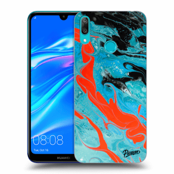 Picasee átlátszó szilikon tok az alábbi mobiltelefonokra Huawei Y7 2019 - Blue Magma