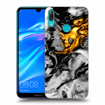 Szilikon tok erre a típusra Huawei Y7 2019 - Black Gold 2