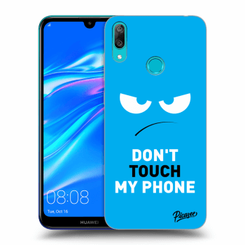 Picasee átlátszó szilikon tok az alábbi mobiltelefonokra Huawei Y7 2019 - Angry Eyes - Blue