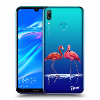 Picasee átlátszó szilikon tok az alábbi mobiltelefonokra Huawei Y7 2019 - Flamingos couple