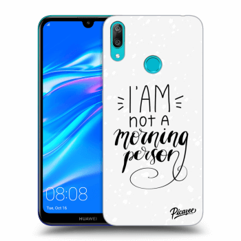 Picasee fekete szilikon tok az alábbi mobiltelefonokra Huawei Y7 2019 - I am not a morning person
