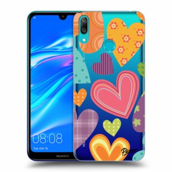 Picasee átlátszó szilikon tok az alábbi mobiltelefonokra Huawei Y7 2019 - Colored heart