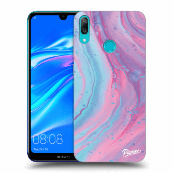 Szilikon tok erre a típusra Huawei Y7 2019 - Pink liquid