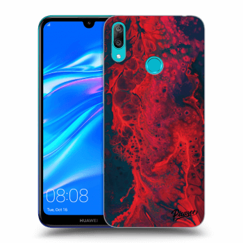 Picasee átlátszó szilikon tok az alábbi mobiltelefonokra Huawei Y7 2019 - Organic red