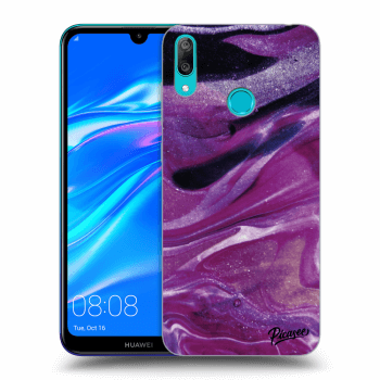 Picasee átlátszó szilikon tok az alábbi mobiltelefonokra Huawei Y7 2019 - Purple glitter