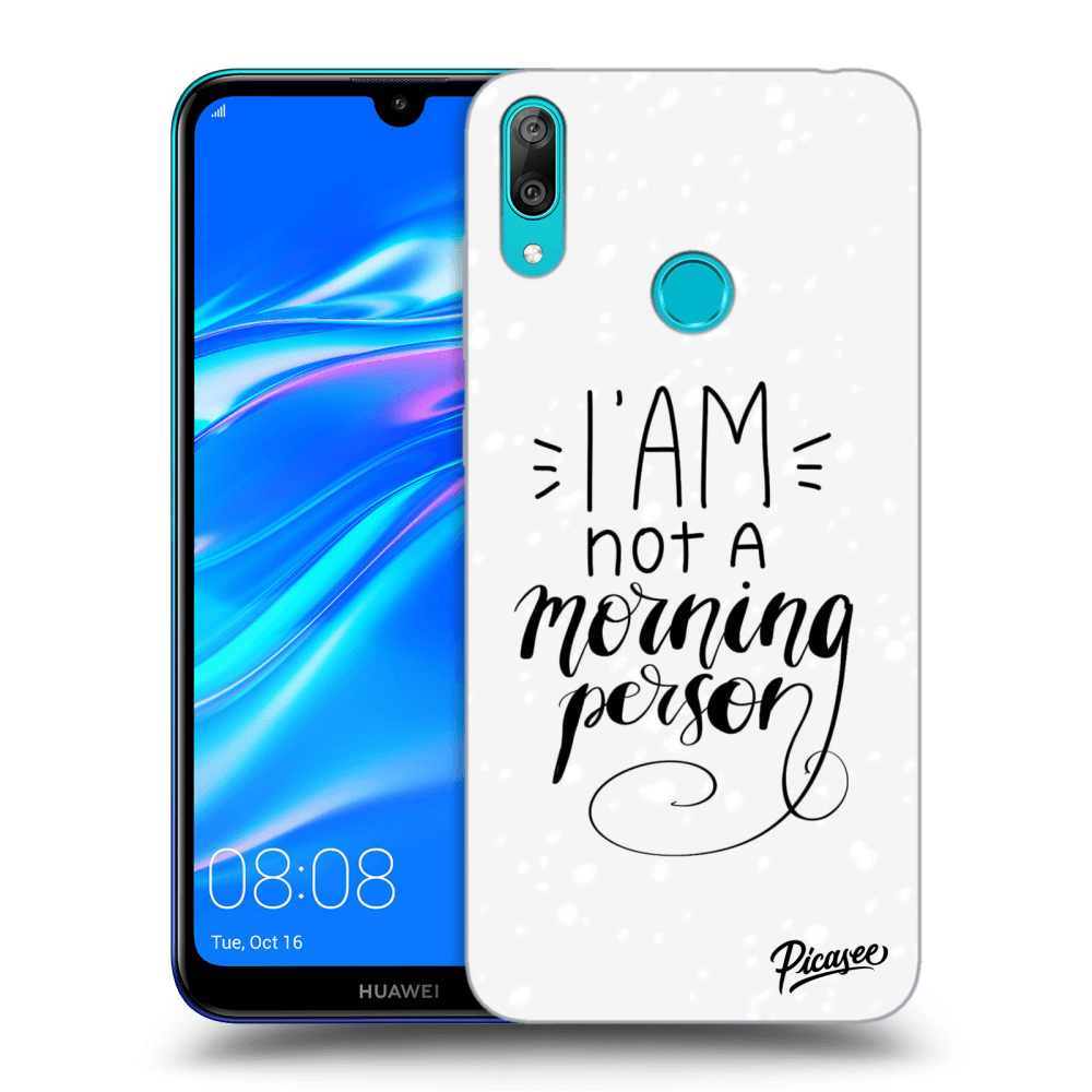 Picasee fekete szilikon tok az alábbi mobiltelefonokra Huawei Y7 2019 - I am not a morning person