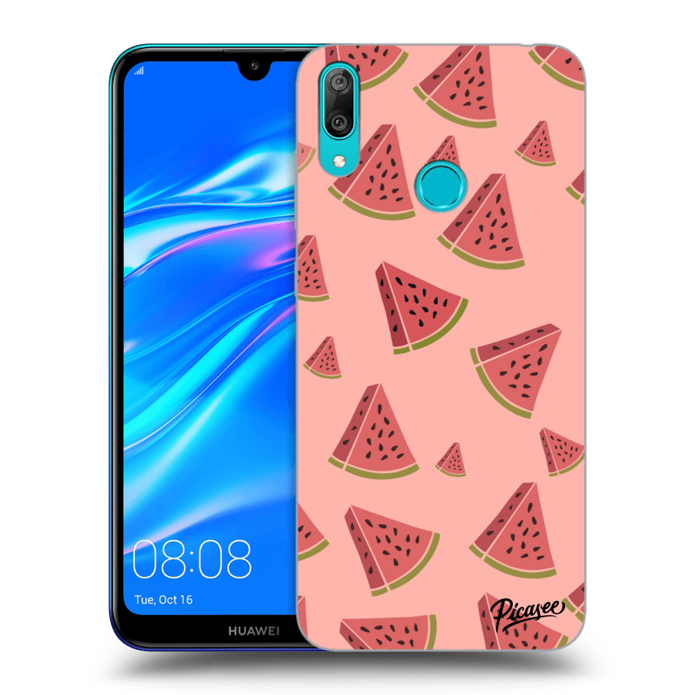Picasee fekete szilikon tok az alábbi mobiltelefonokra Huawei Y7 2019 - Watermelon