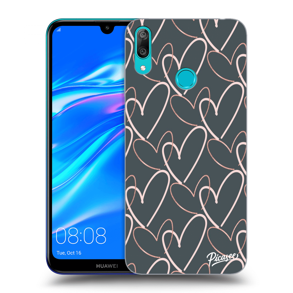 Picasee átlátszó szilikon tok az alábbi mobiltelefonokra Huawei Y7 2019 - Lots of love
