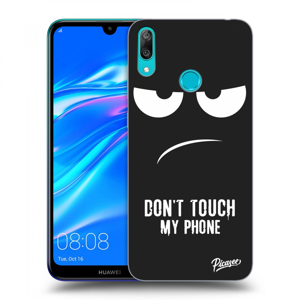 Picasee fekete szilikon tok az alábbi mobiltelefonokra Huawei Y7 2019 - Don't Touch My Phone